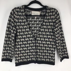 RACHEL ROY Lion Print Cardigan Size Medium